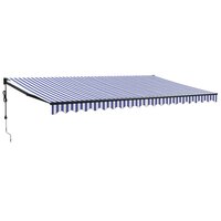 Luifel automatisch uitschuifbaar 5x3 m blauw en wit 2