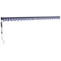 Luifel automatisch uitschuifbaar 5x3 m blauw en wit 6