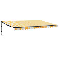 Luifel automatisch uitschuifbaar 5x3 m geel en wit 2