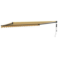 Luifel automatisch uitschuifbaar 5x3 m geel en wit 5