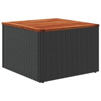 Tuintafel 55x55x37 cm poly rattan en acaciahout zwart 6