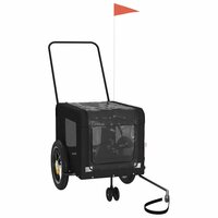 Hondenfietstrailer oxford stof en ijzer zwart 3