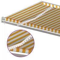 Luifel automatisch met LED en windsensor 500x300 cm geel en wit 5