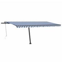 Luifel automatisch met LED en windsensor 500x300 cm blauw wit 2