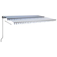 Luifel automatisch met LED en windsensor 500x300 cm blauw wit 5