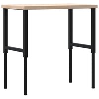 Werkbank rechthoekig 100x60x(73-99,5) cm massief eikenhout 7