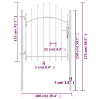 Poort 1x1,75 m staal wit 5