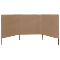 Windscherm 3-panelen 400x120 cm stof taupe 2