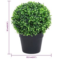 Kunstplanten met pot 2 st buxus bolvorming 32 cm groen 6