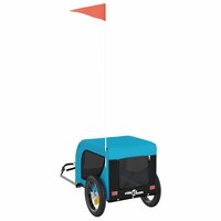 Hondenfietstrailer oxford stof en ijzer blauw en zwart 7