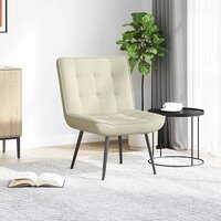 Relaxstoel 64x74x84 cm fluweel cr&egrave;mekleurig 3