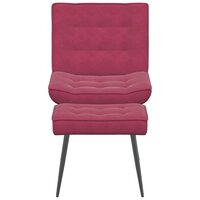 Relaxstoel met voetenbank fluweel wijnrood 4