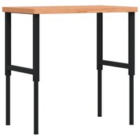 Werkbank rechthoekig 100x60x(73-99,5) cm massief beukenhout 7