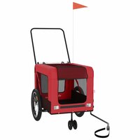 Hondenfietstrailer oxford stof en ijzer rood en zwart 3