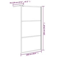 Inloopdouchewand 100x195 cm halfmat ESG-glas zwart 7
