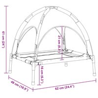 Hondenmand met luifel oxford stof en staal antracietkleurig 9