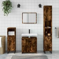2-delige Badkamermeubelset bewerkt hout gerookt eikenkleurig 3