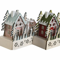 Kerstversiering DKD Home Decor Rood Roze 21 x 9,5 x 19 cm (2 Stuks) 4