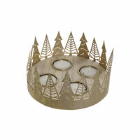 Kaarshouder DKD Home Decor Gouden Natuurlijk Metaal 16,5 x 16,5 x 8,5 cm (2 Stuks) 2