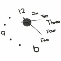 3D-wandklok modern XXL 100 cm zwart 3