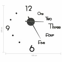 3D-wandklok modern XXL 100 cm zwart 5