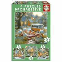Puzzel Educa Konijn 12 Onderdelen 16 Onderdelen 20 Onderdelen 25 Onderdelen (4 Stuks) 2