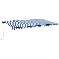 Luifel automatisch met LED en windsensor 600x300 cm blauw wit 2