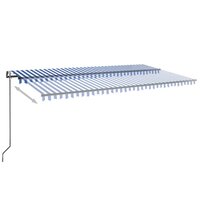 Luifel automatisch met LED en windsensor 600x300 cm blauw wit 3