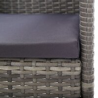 Tuinstoelen 2 st met donkergrijze kussens poly rattan grijs 6