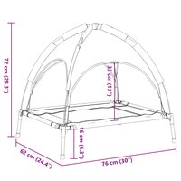 Hondenmand met luifel oxford stof en staal antracietkleurig 9