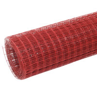 Kippengaas 25x0,5 m staal met PVC coating rood 2