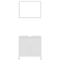 Badkamermeubelset bewerkt hout wit 5