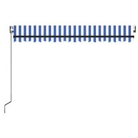 Luifel automatisch met LED en windsensor 450x350 cm blauw wit 4