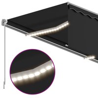 Luifel met rolgordijn, LED en windsensor 4,5x3 m antracietkleur 5