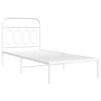 Bedframe met hoofdbord metaal wit 80x200 cm 3