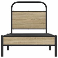 Bedframe zonder matras bewerkt hout gerookt eiken 80x200 cm 5