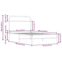 Bedframe zonder matras bewerkt hout gerookt eiken 90x190 cm 9