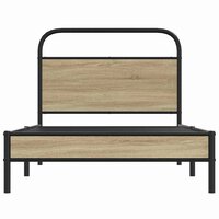 Bedframe zonder matras bewerkt hout gerookt eiken 90x200 cm 5