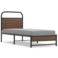 Bedframe zonder matras bewerkt hout bruin eikenkleur 80x200 cm 2