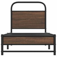 Bedframe zonder matras bewerkt hout bruin eikenkleur 80x200 cm 5