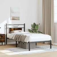 Bedframe zonder matras hout gerookt eikenkleurig 75x190 cm 4