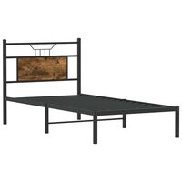 Bedframe zonder matras hout gerookt eikenkleurig 75x190 cm 5