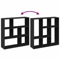 Kamerscherm / boekenkast 102x29x103,5 cm bewerkt hout zwart 8