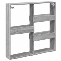 Wandkast 80x15x80 cm bewerkt hout grijs sonoma eikenkleurig 6