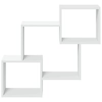 Wandkast 78x18x71 cm bewerkt hout wit 4