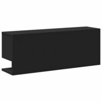 Wandkast 80x20x30 cm bewerkt hout zwart 6