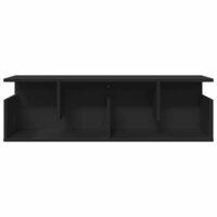 Wandkast 100x20x30 cm bewerkt hout zwart 4