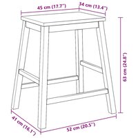 Barstoelen 2 st massief hout wit 9