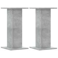 Speakerstandaards 2 st 30x30x60 cm bewerkt hout betongrijs 2