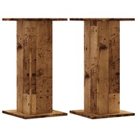 Speakerstandaards 2 st 30x30x60 cm bewerkt hout oud houtkleurig 2